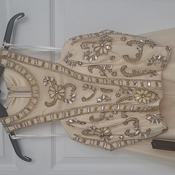 NWT Bebe Two Piece Embellished Gown Formal Sleeveless Toulle Skirt - Picture 2 of 7